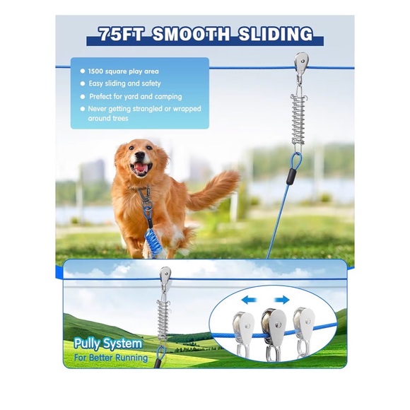 Dog Tie-Out Cable with Spring New!!! Silver - Picture 6 of 10